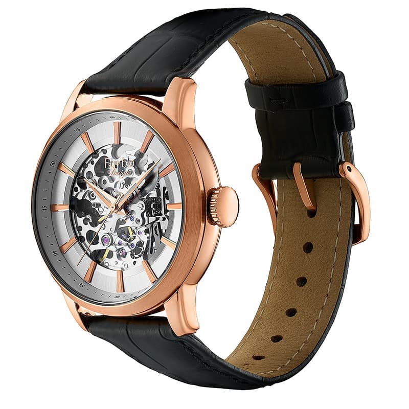 【10%OFF 2860円引】フルボ 腕時計 Furbo 時計 ギア GEAR メンズ NF04W-PGBK 男性 シルバー ブラック 機械式 自動巻き アンティーク 大人カジュアル スーツ レザー スケルトン レトロ デザイン 本格 センス こだわり 贈り物 彼氏 上品 知的 プレゼント ギフト