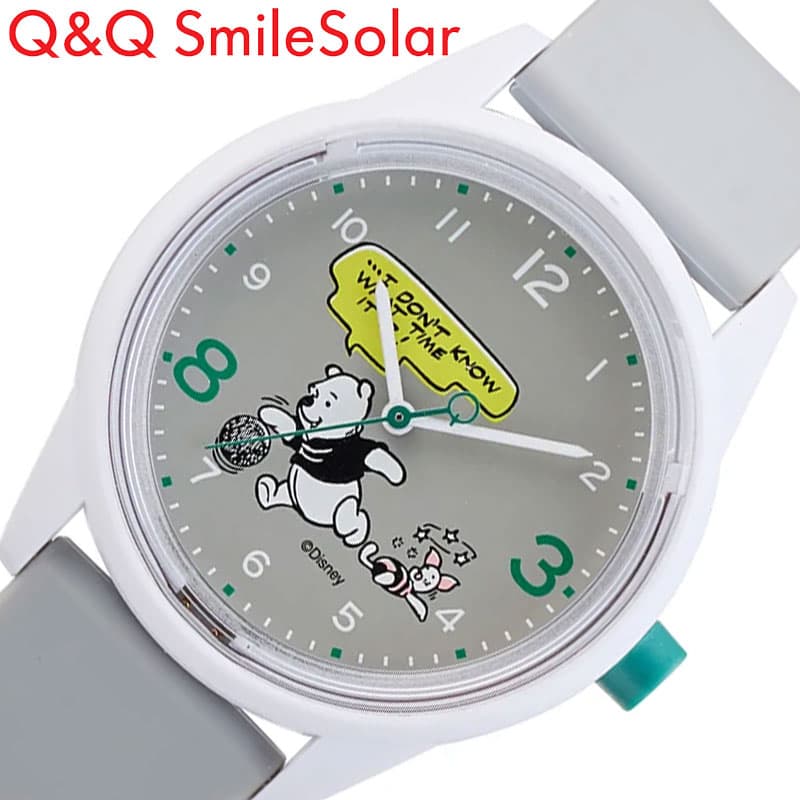 シチズン 腕時計 Q Q 時計 軽い ソーラー 防水 スマイルソーラー Smile Solar ディズニー Disney R00A-502VK グレージュ グレー かわいい 小さい 女の子 男の子 子供 キッズ レディース 家事 人気 おすすめ おしゃれ ブランド プレゼント ギフト 新生活 入学