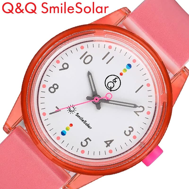 シチズン 腕時計 Q&Q 時計 軽い ソーラー 防水 スマイルソーラー Smile Solar RP26-007 ホワイト ピンク SERIES 2 レッド かわいい 小..