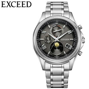 シチズン 腕時計 CITIZEN 時計 エクシード EXCEED メンズ BY1020-61E 男性 ブラック シルバー 電波 ソーラー エコ・ドライブ 電波 ダイレクトフライト ムーンフェイズ ペアモデル Eco-Drive 人気 おすすめ おしゃれ ブランド プレゼント ギフト