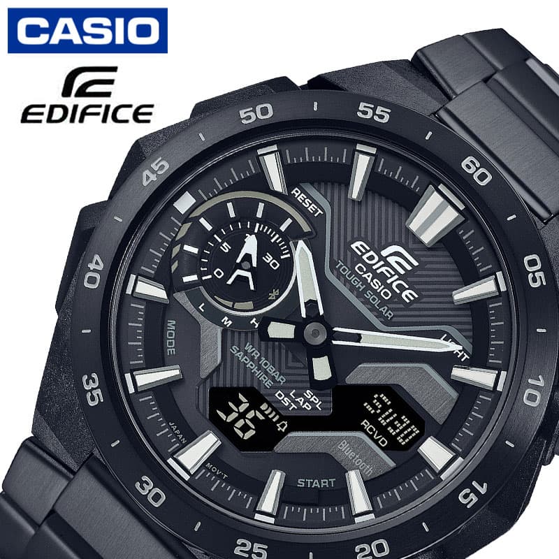 カシオ 腕時計 CASIO 時計 エディフィス ウィンドフロウ EDIFICE WINDFLOW メンズ ブラック ソーラー スポーツ カジュアル Bluetooth 男性 頑丈 タフ タフネス ECB-2200YDC-1AJF 人気 おしゃれ ブランド プレゼント ギフト 新生活