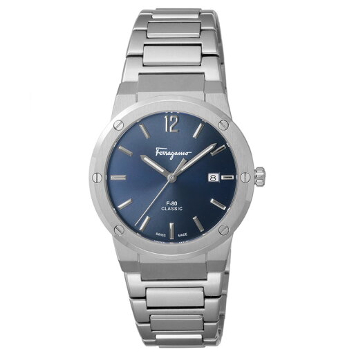 サルバトーレフェラガモ 腕時計 Salvatore Ferragamo 時計 エフ80 クラシック F-80 CLASSIC メンズ SFDT01320 男性 ブルー シルバー スイス製 スイスメイド シンプル 万能 知的 センス 上品 贈り物 記念日 彼氏 旦那 夫 プレゼント ギフト