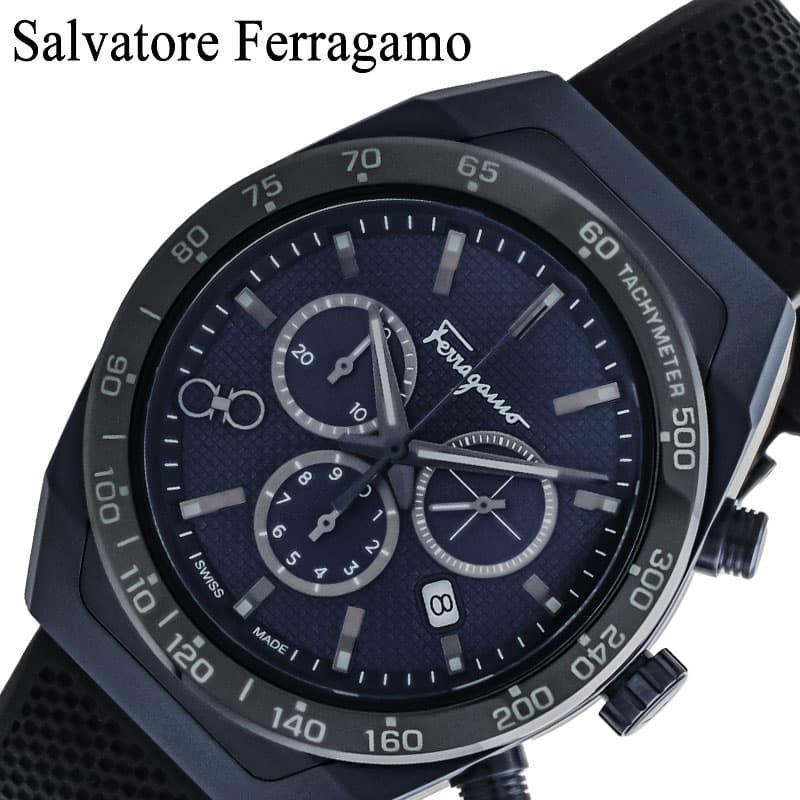 乐天商城 - 【最大51,900円引き】【26％OFF】サルバトーレフェラガモ 腕時計 Salvatore Ferragamo 時計 SLX クロノ CHRONO メンズ SFHR00220 男性 ネイビー ブラック スイス製 スイスメイド シンプル 万能 知的 センス 上品 贈り物 記念日 彼氏 旦那 夫 おすすめ プレゼント 入学 ギフト