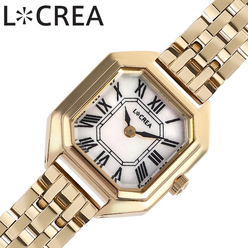 ルクレア 腕時計 LCREA 時計 キャレ CARRE レディース ゴールド ソーラー カレ ビジネス 女性 電池交換不要 日本製 かわいい ファッション made in japanエレガンス ブランド プレゼント クリスマス ギフト LC2004-GP5L(2.0)