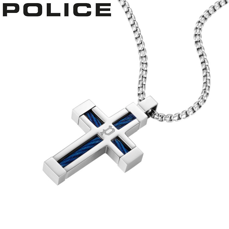 乐天商城 - ポリス アクセサリー POLICE ネックレス 新社会人 入学 卒業 プレゼント フレイムド FRAMED メンズ ブルー シルバー 男性 誕生日 記念日 お祝い 贈り物 彼氏 夫 旦那 パパ 父 息子 ファッション かっこいい GN0005302 定番 おすすめ おしゃれ ブランド ギフト