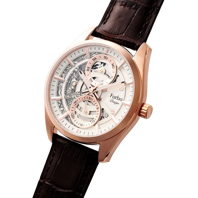 フルボ デザイン 腕時計 時計 メンズ 男性 仕事 ビジネス レザー レザーベルト 革 革ベルト 本革 ベルト 記念日 贈り物 彼氏 夫 旦那 様 パパ 父 息子 就職祝い 社会人 新社会人 日付 曜日 カレンダー NF05W-PGBR おすすめ プレゼント
