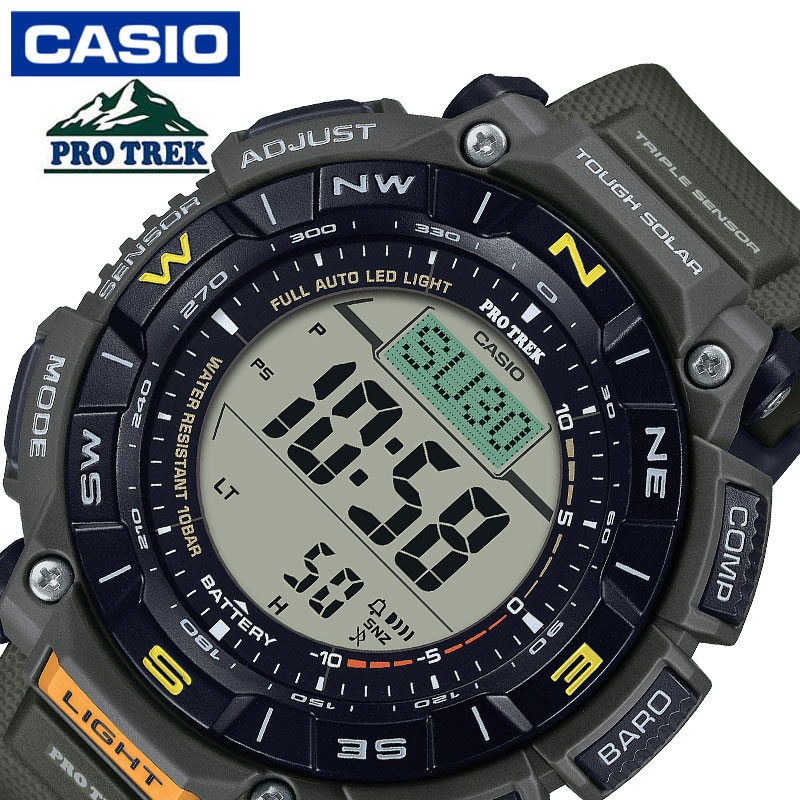 カシオ 腕時計 CASIO 時計 プロトレック PROTREK 男性 メンズ ソーラー ソーラー時計 ソーラー腕時計 ソーラー発電 タフ タフソーラー 電池交換不要 日付 曜日 ストップウォッチ タイマー アラーム アウトドア 夫 息子 父PRG-340-3JF