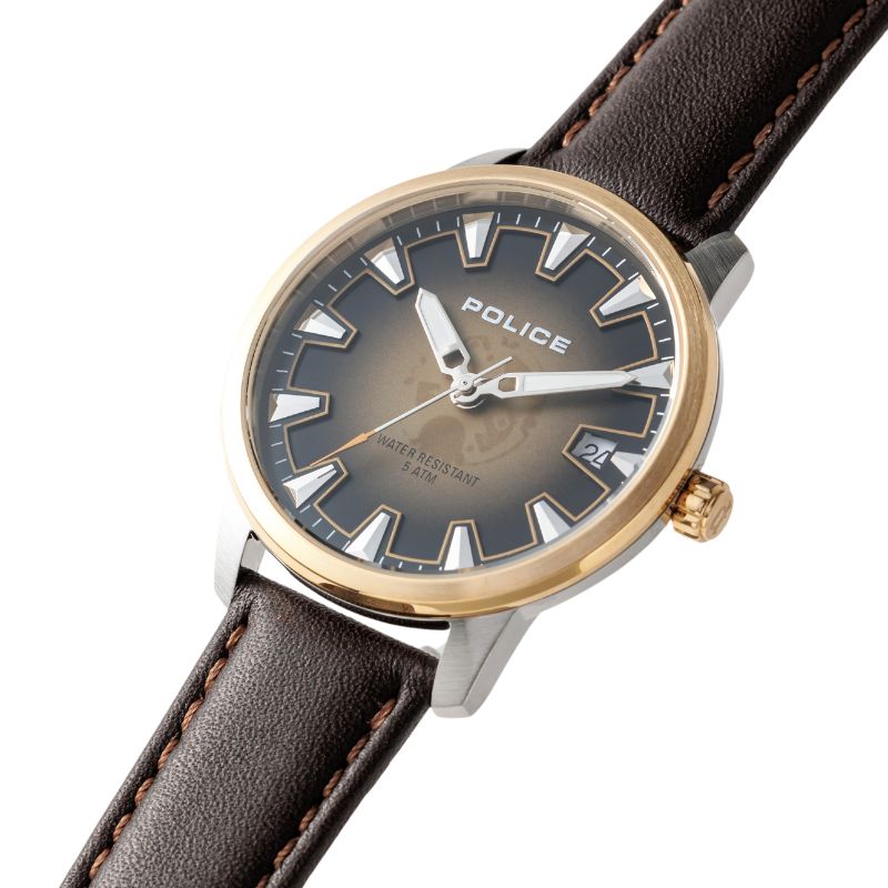 【36%OFF 18007円引】【ギフト仕様のネックレスセットでギフトにピッタリ】ポリス 腕時計 POLICE 時計 リアクター Reactor メンズ REACTOR-GD 男性 ゴールド ブラウン 彼氏 大学生 高校生 おすすめ おしゃれ ブランド プレゼント ギフト