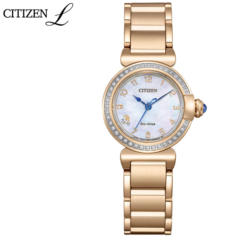 乐天商城 - シチズン 腕時計 CITIZEN 時計 シチズンエル ラウンドコレクション L ROUND collection レディース EM1123-89D 女性 ホワイト ゴールド ソーラー おすすめ おしゃれ ブランド プレゼント 新社会人 入学 卒業 ギフト 母の日