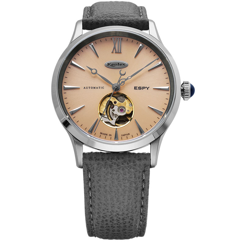 ケンテックス 腕時計 KENTEX 時計 エスパイ ドレスオープンハート ESPY Dress Open-Heart メンズ E660M-03 男性 サーモン グレー 機械式 自動巻き 人気 おすすめ おしゃれ ブランド プレゼント ギフト
