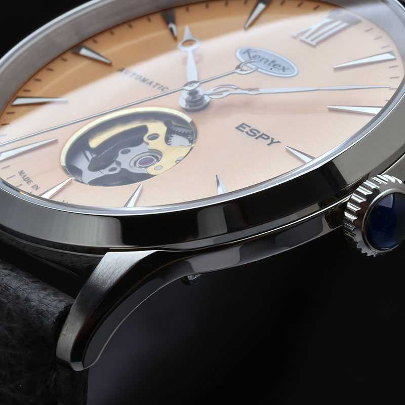 ケンテックス 腕時計 KENTEX 時計 エスパイ ドレスオープンハート ESPY Dress Open-Heart メンズ E660M-03 男性 サーモン グレー 機械式 自動巻き 人気 おすすめ おしゃれ ブランド プレゼント ギフト