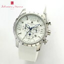サルバトーレマーラ 腕時計 メンズ 時計 ブランド アナログ シンプル ラバー ラバーベルト クロノグラフ 男性 男子 シルバー ホワイト 日付 カレンダー 大...
