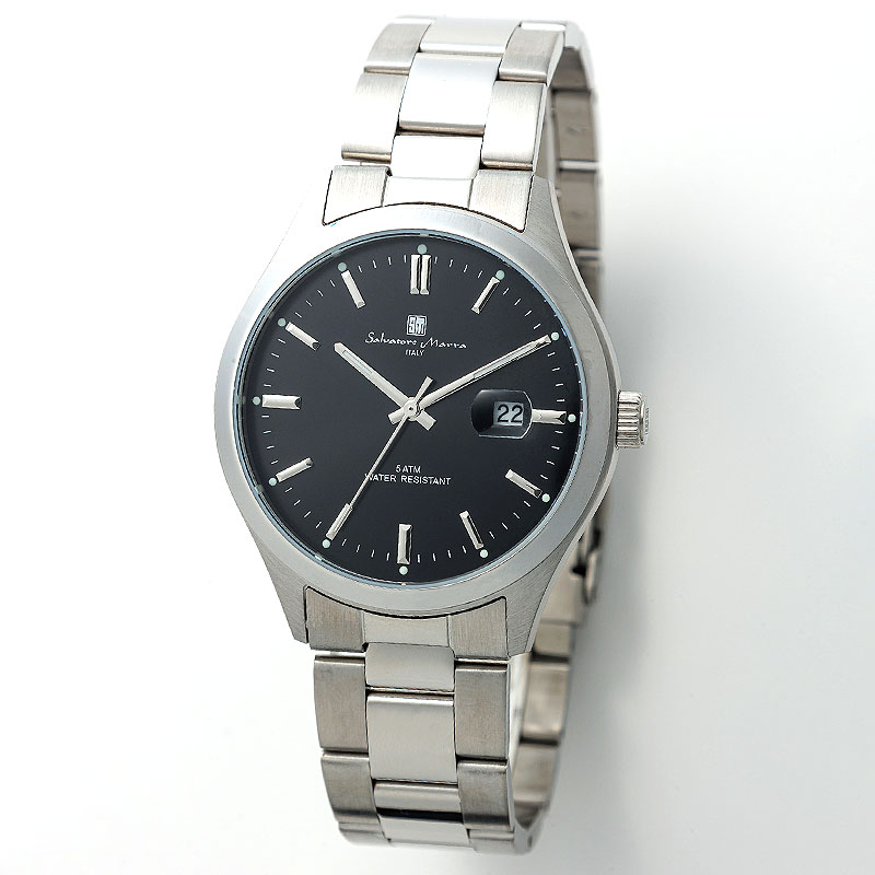 【61%OFF半額 18975円引】 サルバトーレマーラ 腕時計 SalvatoreMarra 時計 ニュースタンダード メンズ SM24107-SSBK 男性 ブラック シルバー 人気 おすすめ おしゃれ ブランド プレゼント クリスマス ギフト