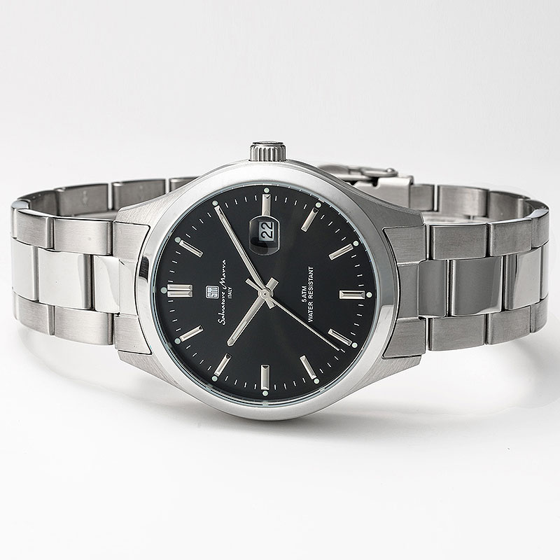 【61%OFF半額 18975円引】 サルバトーレマーラ 腕時計 SalvatoreMarra 時計 ニュースタンダード メンズ SM24107-SSBK 男性 ブラック シルバー 人気 おすすめ おしゃれ ブランド プレゼント クリスマス ギフト