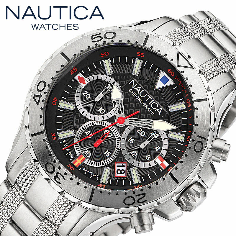 ノーティカ 腕時計 NAUTICA NST CHRONO 時計 エヌエスティークロノ メンズ WNANAPNSF204 男性 BLACK(ブラック) SILVER(シルバー) 人気 おすすめ おしゃれ ブランド プレゼント クリスマス ギフト