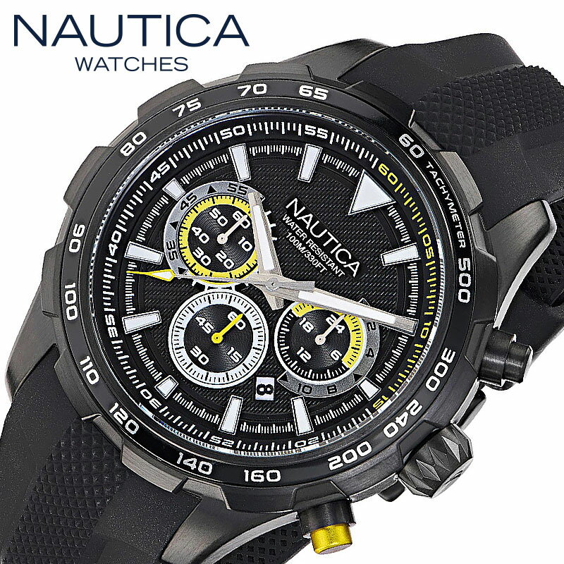 ノーティカ 腕時計 NAUTICA NST CHRONO 時計 エヌエスティークロノ メンズ WNANAPNSF306 男性 BLACK/WHITE/YELLOW(ブラック/ホワイト/イエロー) BLACK(ブラック) 人気 おすすめ おしゃれ ブランド プレゼント クリスマス ギフト