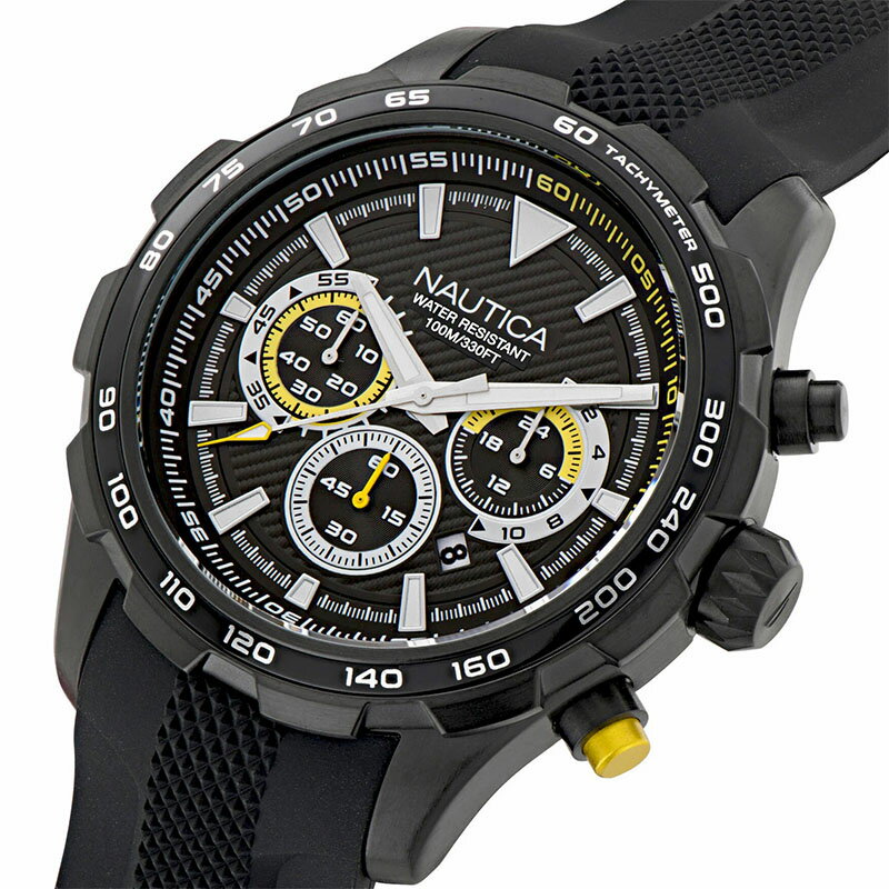 ノーティカ 腕時計 NAUTICA NST CHRONO 時計 エヌエスティークロノ メンズ WNANAPNSF306 男性 BLACK/WHITE/YELLOW(ブラック/ホワイト/イエロー) BLACK(ブラック) 人気 おすすめ おしゃれ ブランド プレゼント ギフト