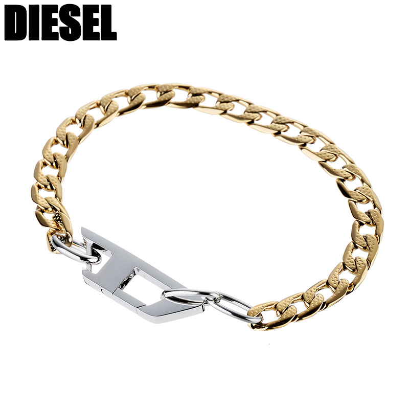 Rakuten - ディーゼル ブレスレット DIESEL DX1437931 新社会人 入学 卒業 プレゼント メンズ 男性 アクセサリー アクセ シルバー ゴールド ブランド シンプル ステンレススティール 大人 おしゃれ 彼氏 父 お父さん 旦那 夫 友達 大学生 高校生 中学生 息子 甥 誕生日プレゼント