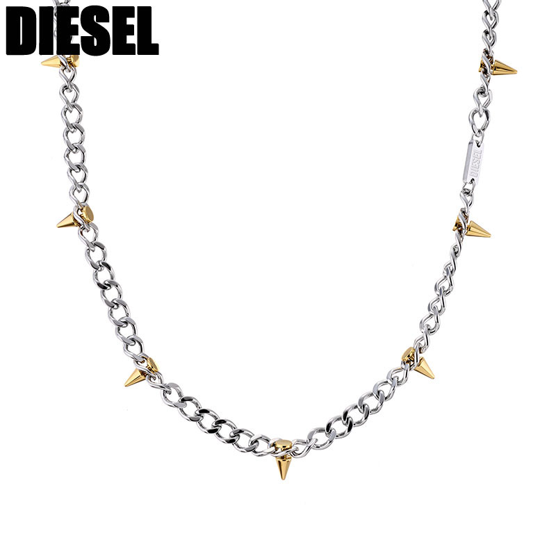 ディーゼル ネックレス DIESEL DX1454931 ペンダント スタッズ メンズ 男性 アクセサリー アクセ シルバー ゴールド ブランド シンプル ステンレススティール 大人 おすすめ おしゃれ 彼氏 父親 父 旦那 夫 友達 社会人 大学生 高校生 中学生 誕生日プレゼント プレゼント