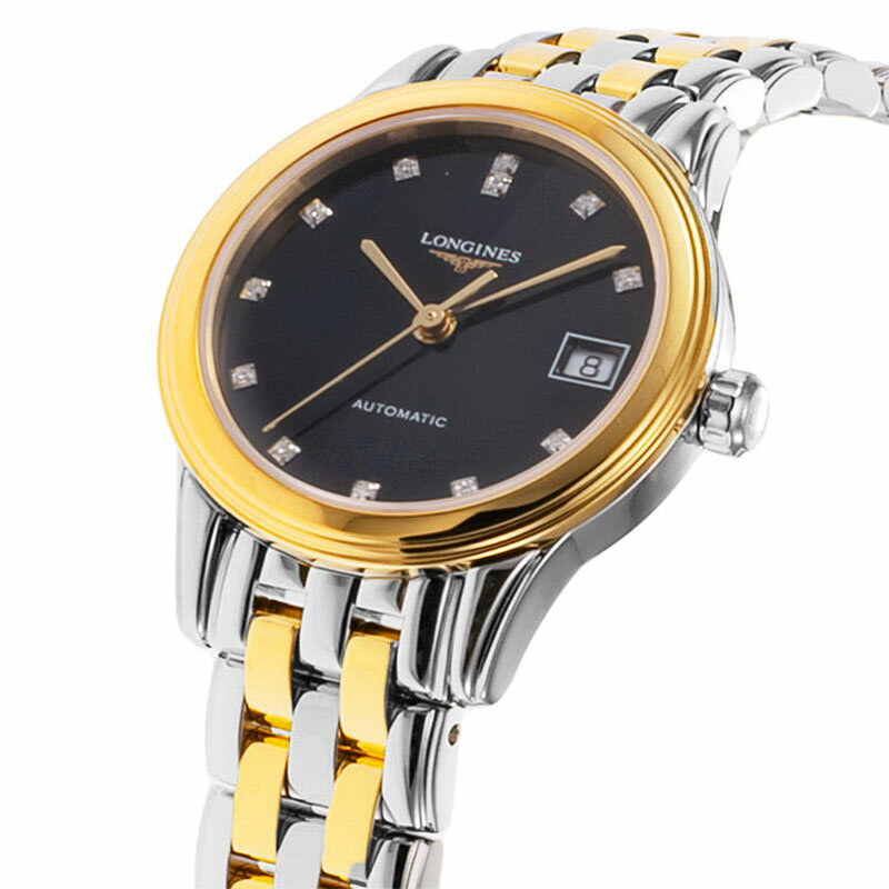 【10%OFF 21230円引】 ロンジン 腕時計 LONGINES 時計 フラッグシップ FLAGSHIP レディース ブラック 機械式 自動巻き L4.274.3.57.7 人気 おすすめ ダイヤモンド おしゃれ かわいい きれいめ 華奢 上品 カジュアル ブランド プレゼント ホワイトデー ギフト