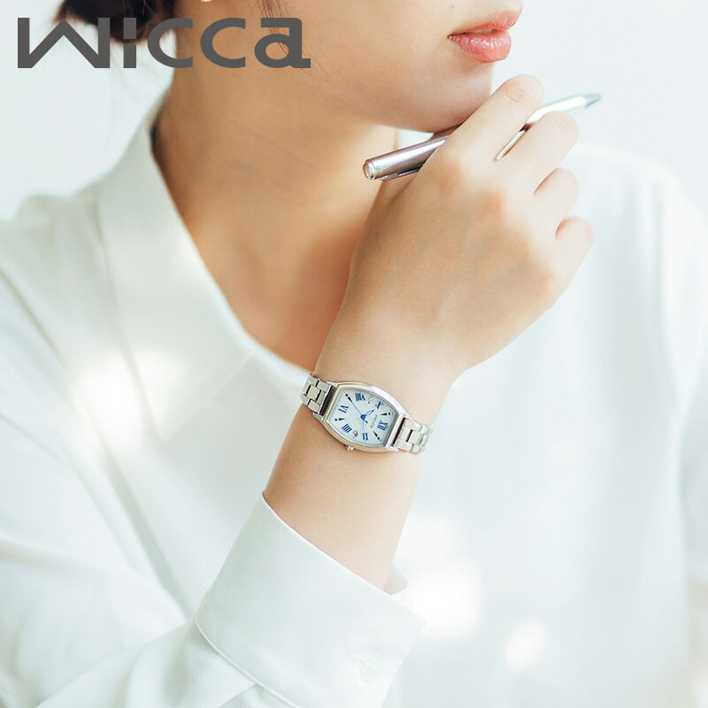 乐天商城 - シチズン 腕時計 CITIZEN 時計 ウィッカ wicca ホワイト シルバー 女性 向け レディース 電波 ソーラー KS4-014-11 高級感 華奢 シンプル カジュアル かわいい ビジネス オフィス ファッション おすすめ おしゃれ ブランド プレゼント ギフト 新社会人 入学 卒業 母の日