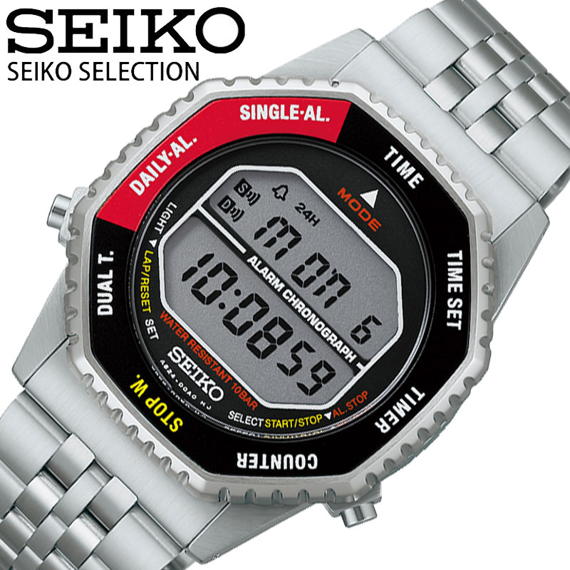 楽天ブランドアクセと腕時計のカプセルセイコー 腕時計 SEIKO 時計 セイコー SEIKO SEIKO SELECTION SEIKO SELECTION 液晶/ブラック レッド 男性 向け メンズ デジタル SBJG019 防水 シンプル かっこいい カジュアル ビジネス スーツスタイル 人気 おすすめ おしゃれ ブランド プレゼント ギフト