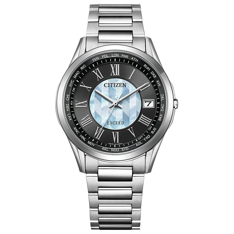 シチズン 腕時計 CITIZEN 時計 エクシード EXCEED メンズ ブラック 電波 ソーラー チタン ベルト シルバー C capsule-10078895 ブランドアクセと腕時計のカプセル サンプル画像3