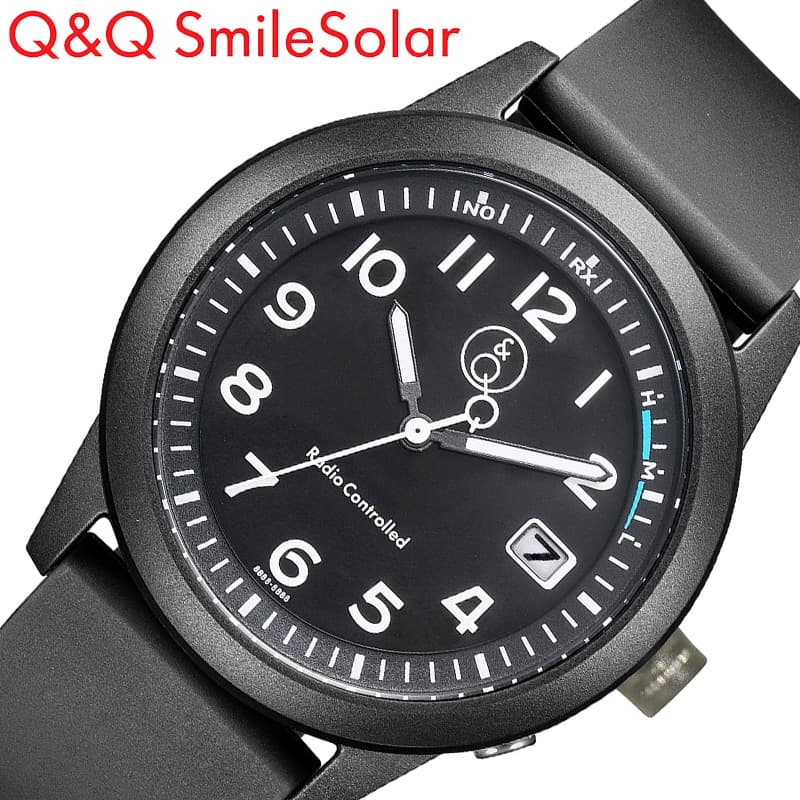 シチズン キューアンドキュー スマイルソーラー 腕時計 CITIZEN Q＆Q smilesolar 時計 ソーラーメイト電波 SolarMate Radio Controlled レディース ブラック 電波 ソーラー D08A-001VK シンプル カジュアル 人気 おすすめ おしゃれ ブランド プレゼント ギフト ホワイトデー