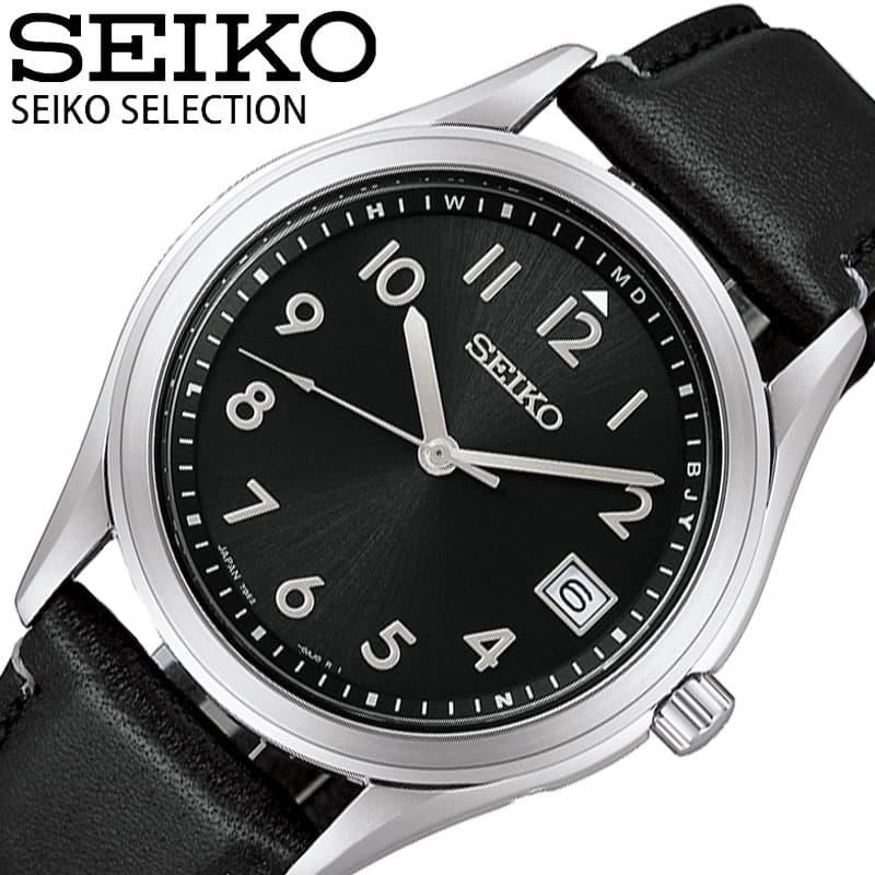 乐天商城 - セイコー 腕時計 SEIKO 時計 セイコーセレクション SELECTION ペアウォッチ ブラック 電波 ソーラー 牛革 レザー ベルト防水 BTM363 シンプル カジュアル シック ビジネス 記念日 恋人 夫婦 おすすめ おしゃれ ブランド プレゼント ギフト 新社会人 入学 卒業