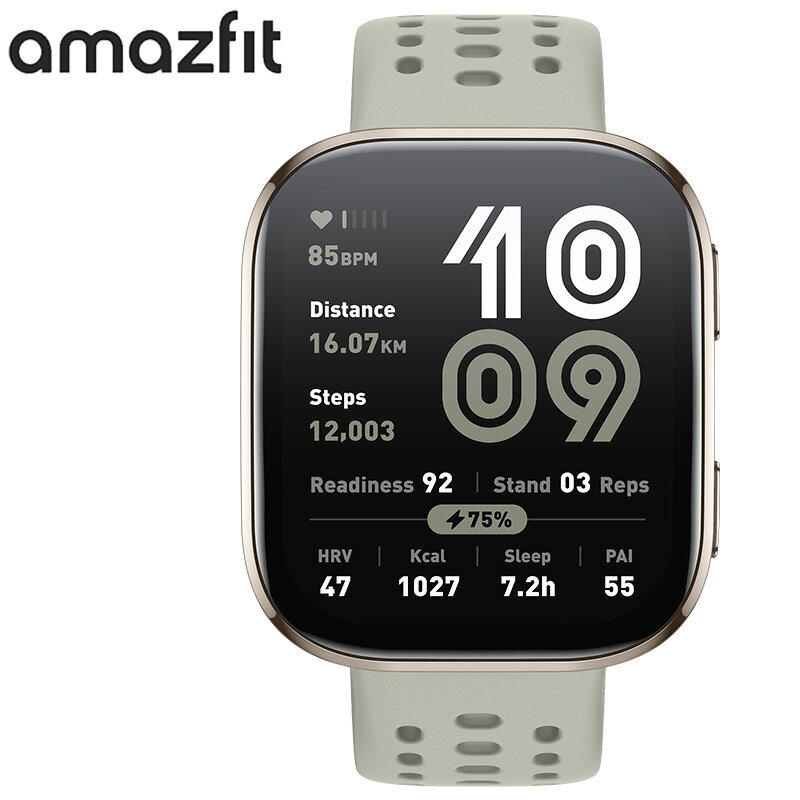Rakuten - アマズフィット 腕時計 AMAZFIT スマートウォッチ ビップ6 BIP6 ユニセックス ブラックシリコン ベルト ベージュ SP170074-C230 シンプル カジュアル アウトドア ランニング スポーツ 軽量 睡眠 健康管理 機能性 実用性 おしゃれ ブランド プレゼント 卒業 入学 母の日