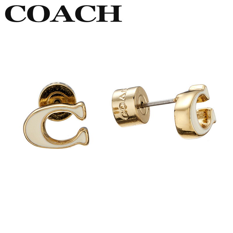 乐天商城 - コーチ アクセサリー COACH ピアス アクセサリー ゴールド アイボリー 両耳用 571173GLD100 シンプル カジュアル きれいめ 高級感 華奢 上品 オフィス 可愛い 大人かわいい 恋人 夫婦 彼女 妻 嫁 母 記念日 誕生日 人気 おすすめ おしゃれブランド プレゼント ギフト