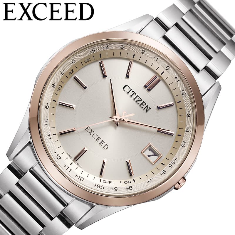 乐天商城 - シチズン 腕時計 CITIZEN 時計 エクシード EXCEED メンズ ベージュ 電波 ソーラー チタン メタル ベルト シルバー CB1115-50B シンプル カジュアル かっこいい ファッション 記念日 誕生日 彼氏 夫 恋人 夫婦 おしゃれ ブランド プレゼント 新社会人 卒業 入学