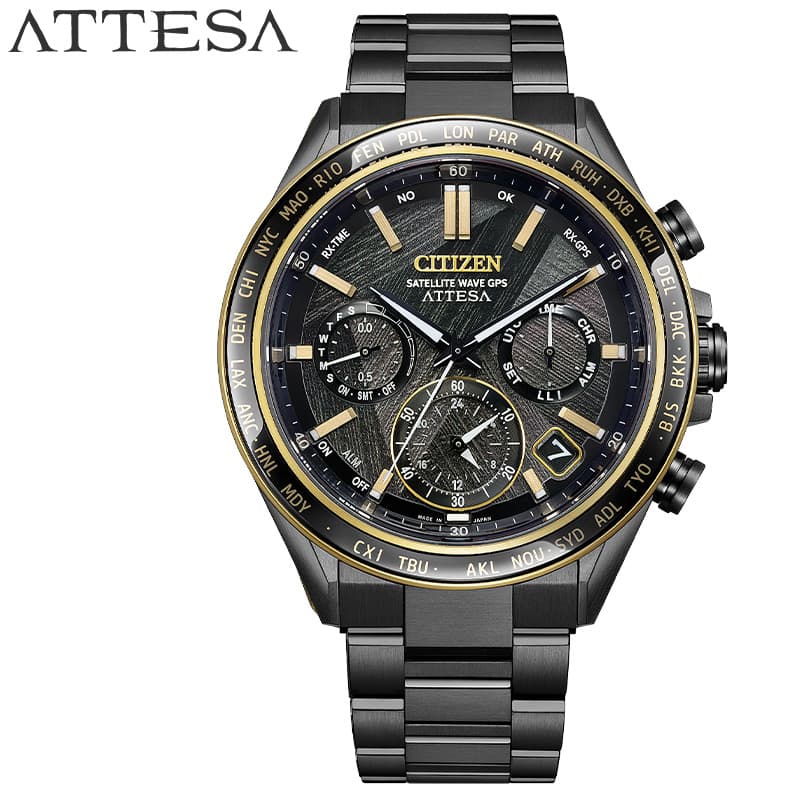 Rakuten - シチズン 腕時計 CITIZEN 時計 アテッサ ATTESA メンズ 腕時計 ブラック チタン ベルト GPS電波ソーラー クォーツ（電池式） 防水 CC4078-51E シンプル カジュアル かっこいい ビジネス スーツスタイル 彼氏 恋人 夫婦 人気 おすすめ おしゃれ ブランド プレゼント ギフト