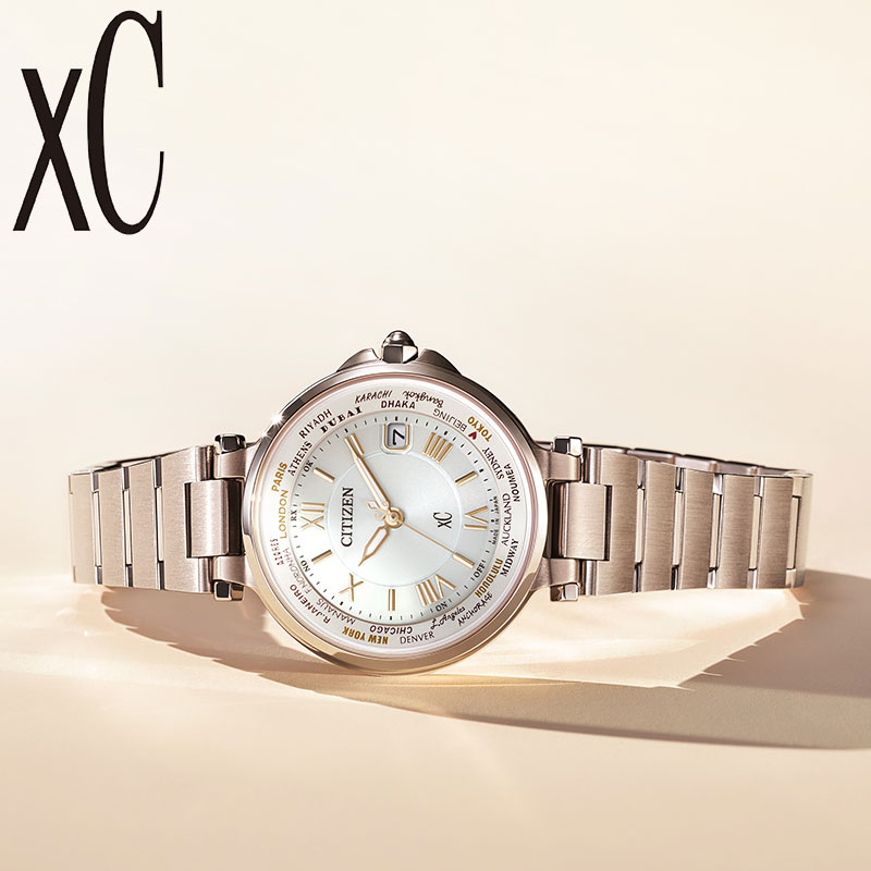 xC - 【最大13,000円引き】【20％OFF】シチズン 腕時計 CITIZEN 時計 クロスシー xC レディース アイボリー 電波 ソーラーステンレス メタル ベルト ピンクゴールド EC1017-58A シンプル カジュアル かわいい ビジネス オフィス 華奢 おしゃれ ブランド プレゼント 母の日
