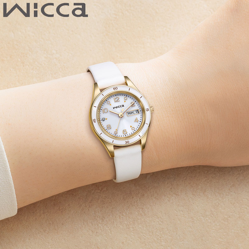 Wicca - 【最大4,800円引き】【20％OFF】シチズン 腕時計 CITIZEN 時計 ウィッカ Wicca レディース ソーラー レザー 革 ベルト KH3-720-10 シンプル カジュアル かわいい ビジネス オフィス 華奢 大人可愛い 誕生日 記念日 彼女 妻 恋人 夫婦 おしゃれ ブランド プレゼント 母の日