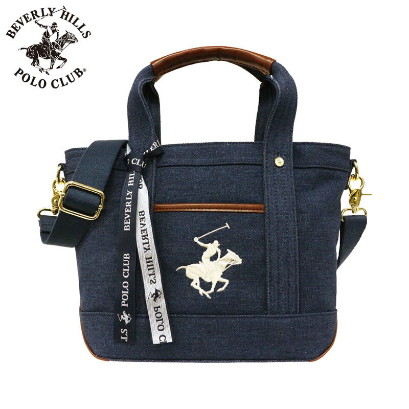 Rakuten - ビバリーヒルズ ポロ クラブ 鞄 BEVERLY HILLS POLO CLUB トートバッグ デニムブル− アイボリー 実用的 普段使い 日常使い 女性 向け レディース BH1006N-DBL-DBL 人気 おすすめ おしゃれ ブランド プレゼント ギフト