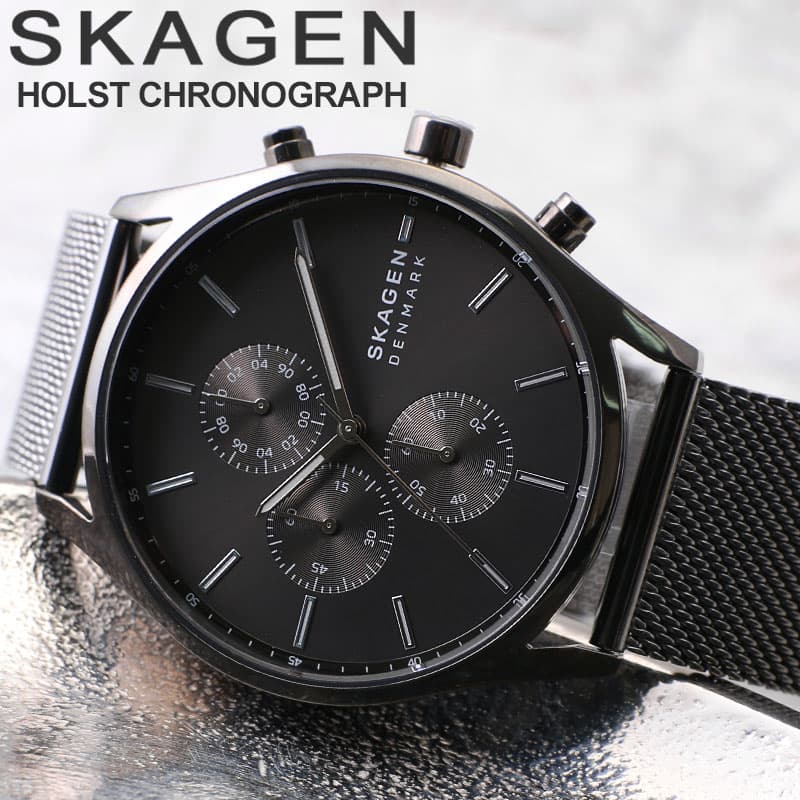 乐天商城 - スカーゲン メンズ 時計 SKAGEN 腕時計 スカーゲン時計 ホルスト Holst 男性 プレゼント 入学 ブランド 定番 北欧 シンプル 見やすい グレー 黒 金属 メッシュベルト ビジネス スーツ 仕事 クロノグラフ 彼氏 夫 父 息子 誕生日 祝い 父の日