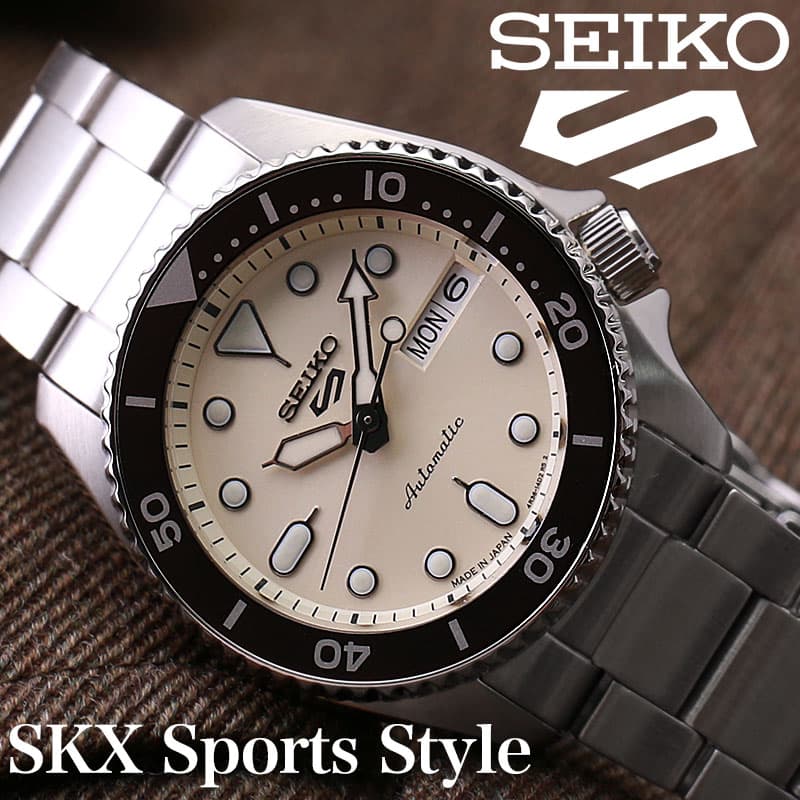 ＼お父さんへ贈る／セイコー 腕時計 SEIKO 時計 ファイブスポーツ SKX Sports Style 5 メンズ SBSA227 男性 オフホワイト シルバー メカニカル 自動巻 手巻つき 人気 おしゃれ ブランド プレゼ…