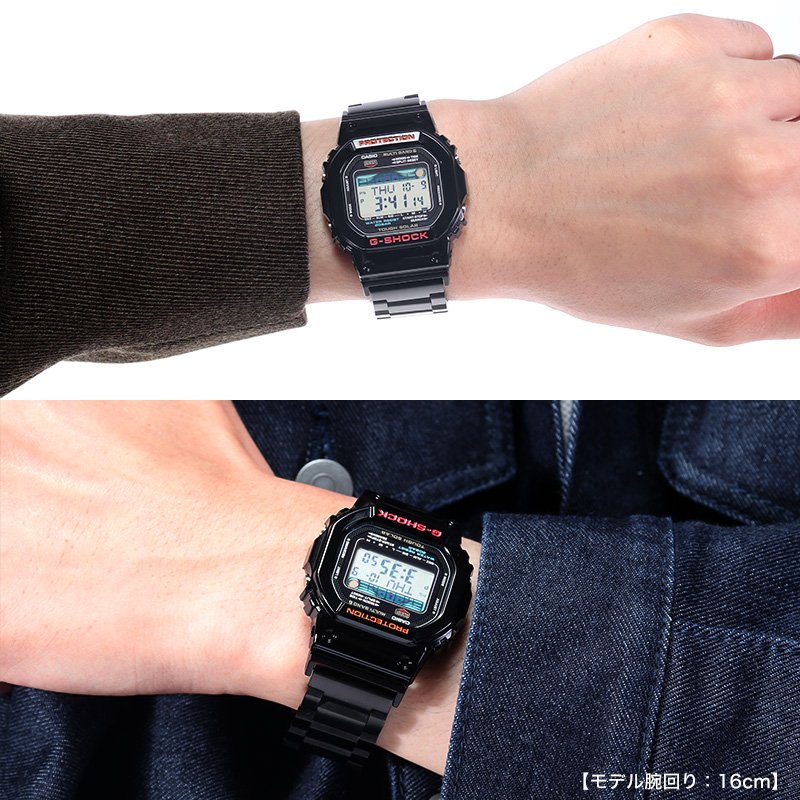 美品　カシオ　G-SHOCK GWX-5600 メタルカスタム 電波ソーラー 楽天市場】【 オールブラック メタルベルト カスタム】カシオ G