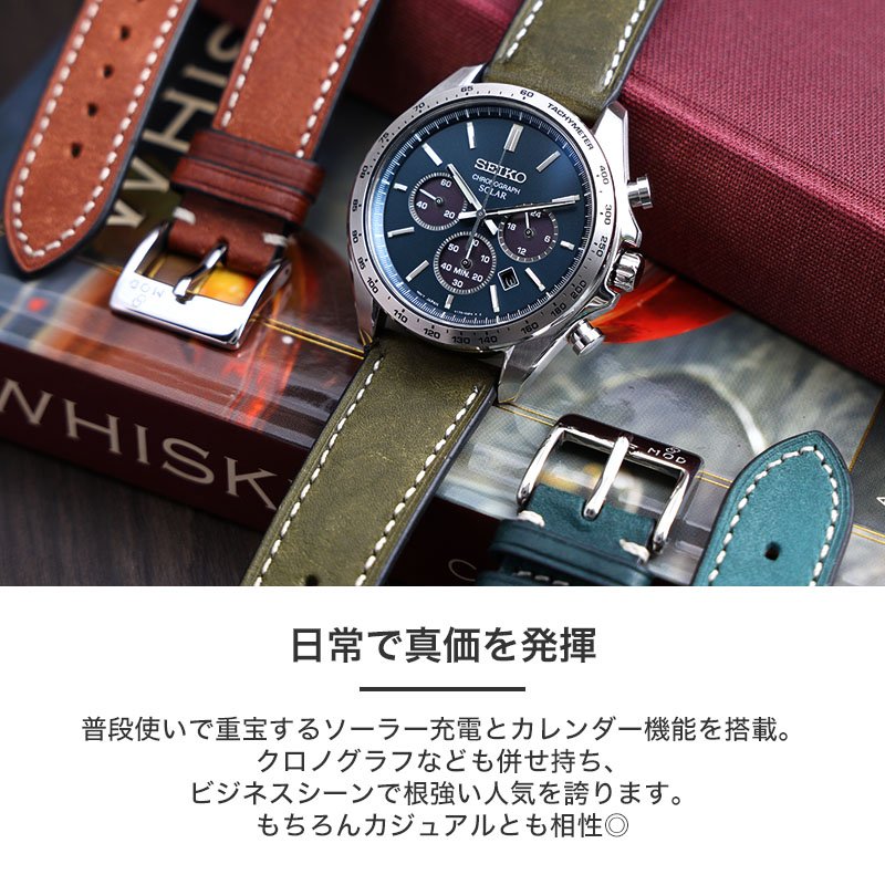 SEIKO】腕時計 SBPY007 ソーラー電池 クロノグラフ デイト式 セイコー 