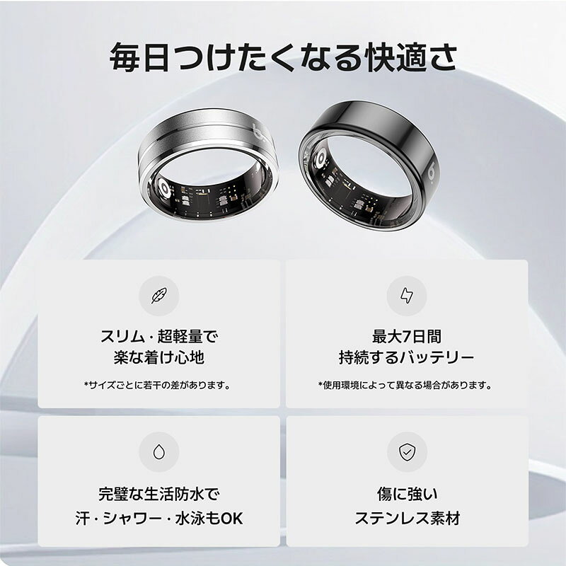 ブリング スマートリング B.ring ユニセックス リング ブラック マットブラック シ...