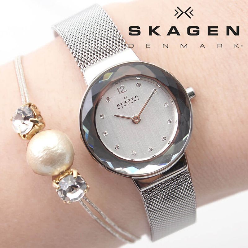 定番 のモデル 女性 北欧 レディース 腕時計 華奢 ブランド SKAGEN時計 SKAGEN スカーゲン 時計 スカーゲン腕時計 シンプル おすすめ ストーン メッシュベルト かわいい おしゃれ 新生活 プレゼント ギフト 2024 観光 旅行 遠足 入学 卒業