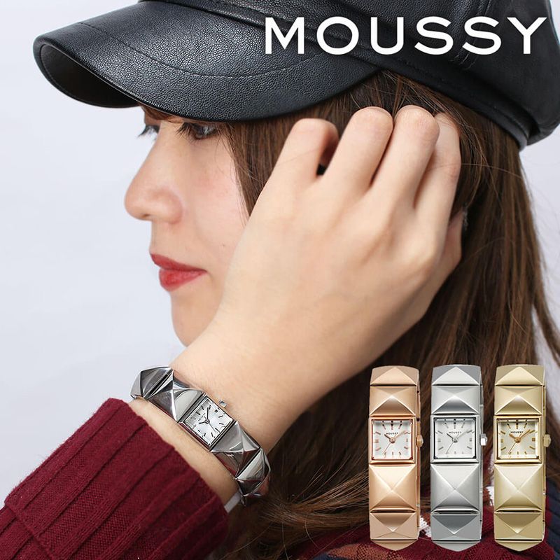 【60%OFF】【13,288円引き】[ 5年保証 ]腕時計 レディース バングル ブランド 30代 MOUSSY ブレスレット マウジー 時計 ORIENT オリエント 女性 防水 スタッズ [ 正規品 スクエア型 おしゃれ メドール Medor シルバー ゴールド ] 新生活 プレゼント ギフト クリスマス