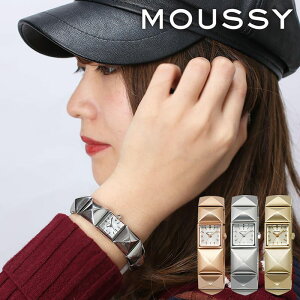 [ 5年保証 ]腕時計 レディース バングル ブランド 30代 MOUSSY ブレスレット マウジー 時計 ORIENT オリエント 女性 防水 スタッズ [ 正規品 スクエア型 おしゃれ メドール Medor シルバー ゴールド ] 新生活 プレゼント ギフト 2022