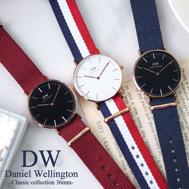 ダニエルウェリントン 【10%OFF \1,430-円引】ダニエルウェリントン 腕時計 DanielWellington 時計 クラシック 36mm ダニエル ウェリントン Daniel Wellington レディース 女性 向け プレゼント ギフト おすすめ ナイロンベルト 人気 ブランド 薄型 シンプル 北欧 おしゃれ かわいい 2024 新生活