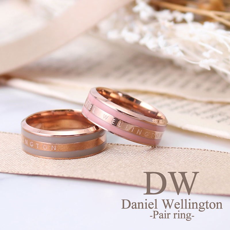 3ヶ月記念日に DanielWellington 指輪 ダニエルウェリントン クリスマス プレゼント ペアリング リング ブランドシンプル ピンク グレー おし...