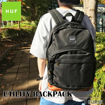 【セール SALE 送料無料】 HUF リュック ハフ バッグ バックパック デイバッグ ブラック Tシャツ UTILITY BACKPACK キース ハフナゲル スケート メンズ レディース スラッシャー THRASHER フェス スケート スケボー