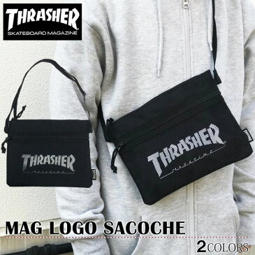 【ゆうパケット送料無料】 スラッシャー THRASHER サコッシュ ショルダーバッグ ショルダーポーチ ウエストポーチ ウエストバッグ メッセンジャーバッグ ミニバッグ ブランド メンズ レディース メッシュ 斜めがけ かっこいい かわいい 小さめ THRSG114 THRSG-114