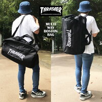 THRASHER スラッシャー ボストンバッグ リュック 送料無料 通学 通勤 旅行 大学 高校 中学 大容量 丈夫 バッグ バックパック リュックサック おしゃれ かわいい 大人 黒 ブラック MAG ラババン プレゼント THRCD601 THRCD-601