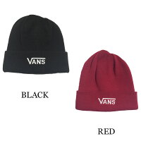 【ゆうパケット送料無料】VANSニット帽キャップヴァンズビーニーブラックレッド黒赤ロゴLOGOBEANIEcapワッチキャップスケートニットキャップ入学新生活刺繍ワンポイント